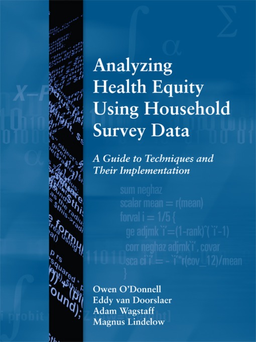 Title details for Analyzing Health Equity Using Household Survey Data by Adam Wagstaff - Available